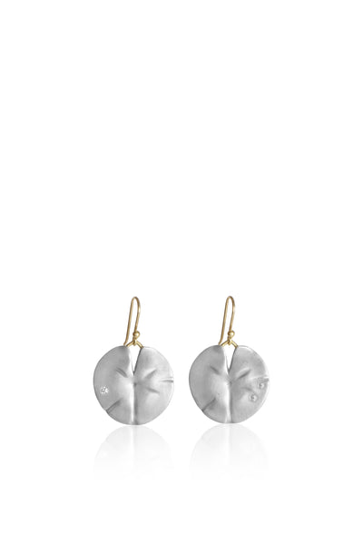 Medium Lily Pad Earrings with Diamonds