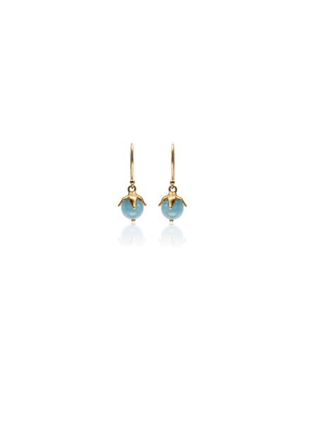 Aquamarine Berry Earrings in 18K Gold