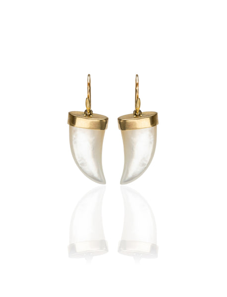Mother of Pearl Amazon Claw Earring in 14K Gold