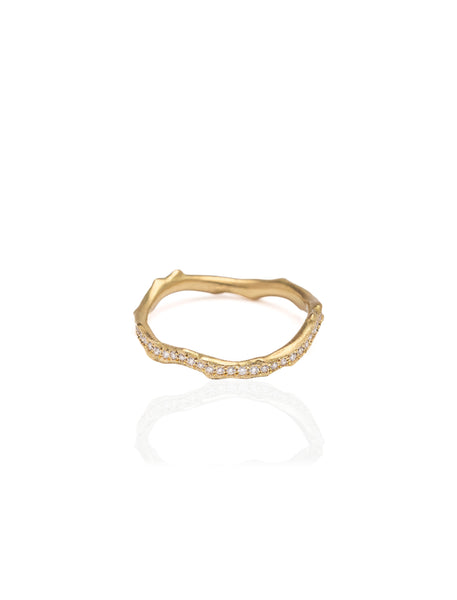 Coral Branch Rings in 18K Gold with Diamonds