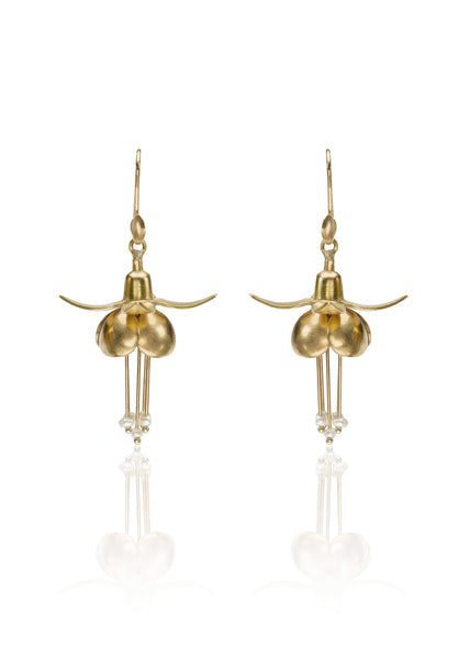 Fuschia Earring in 14K Gold with Pearl