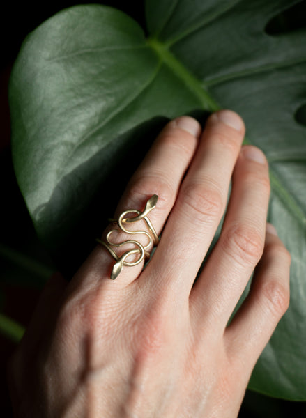 Serpent Ring with Diamonds