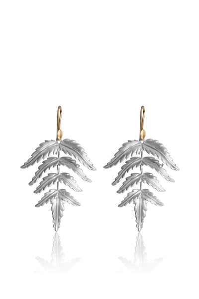 Small Fern Earrings in Sterling Silver