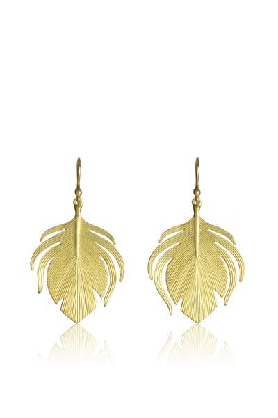 Small Peacock Feather Earrings