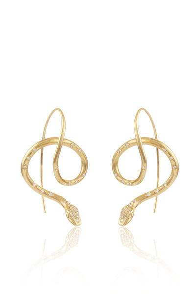 Diamond Pavé Serpent Earrings
