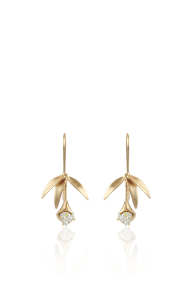 Small 14K Gold Wildflower Earrings with Keshi Pearls
